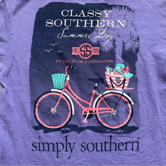 Simply Southern | Purple "Classy Southern Summer Day" Short Sleeve | Size Large - Picture 5 of 8